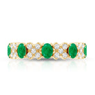 Rosec Jewels-Natural Emerald and Moissanite Designer Eternity Band