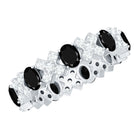 Certified Real Black Spinel Eternity Ring with Moissanite AAA - Rosec Jewels