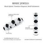 Certified Real Black Spinel Eternity Ring with Moissanite AAA - Rosec Jewels