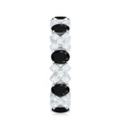 Certified Real Black Spinel Eternity Ring with Moissanite AAA - Rosec Jewels