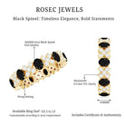 Certified Real Black Spinel Eternity Ring with Moissanite AAA - Rosec Jewels