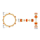 Baguette Cut Lab Grown Orange Sapphire and Diamond Eternity Ring AAAA - Rosec Jewels