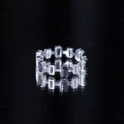 Contemporary Emerald Cut Onyx and Diamond Wedding Band AAA - Rosec Jewels