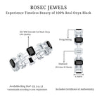 Contemporary Emerald Cut Onyx and Diamond Wedding Band AAA - Rosec Jewels