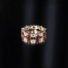 Natural Garnet Diamond Heart Eternity Ring for Anniversary AAA - Rosec Jewels