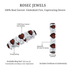 Natural Garnet Diamond Heart Eternity Ring for Anniversary AAA - Rosec Jewels