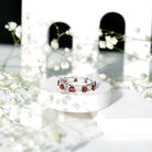 Natural Garnet Diamond Heart Eternity Ring for Anniversary AAA - Rosec Jewels