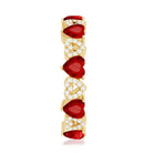 Rosec Jewels-Lab-Created Ruby and Diamond Heart Eternity Band Ring