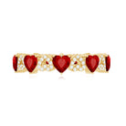 Rosec Jewels-Lab-Created Ruby and Diamond Heart Eternity Band Ring