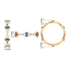 Marquise London Blue Topaz Crossover Eternity Band with Diamond AAA - Rosec Jewels