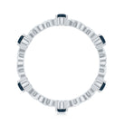 Rosec Jewels-Pear Shape London Blue Topaz Crossover Eternity Band with Diamond