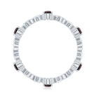 Rosec Jewels-Natural Pear Shape Garnet Diamond Eternity Ring with Crossover Shank