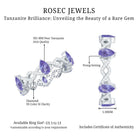 Rosec Jewels-Natural Pear Shape Tanzanite Diamond Eternity Ring with Crossover Shank