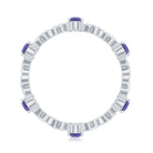 Rosec Jewels-Natural Pear Shape Tanzanite Diamond Eternity Ring with Crossover Shank