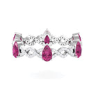 1.50 CT Natural Pink Tourmaline Crossover Eternity Ring with Diamond AAA - Rosec Jewels