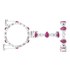 1.50 CT Natural Pink Tourmaline Crossover Eternity Ring with Diamond AAA - Rosec Jewels