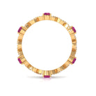 1.50 CT Natural Pink Tourmaline Crossover Eternity Ring with Diamond AAA - Rosec Jewels