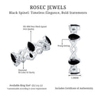 Natural Pear Shape Black Spinel Diamond Eternity Ring with Crossover Band AAA - Rosec Jewels