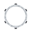 Natural Pear Shape Black Spinel Diamond Eternity Ring with Crossover Band AAA - Rosec Jewels