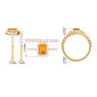 Real Fire Opal and Moissanite Stackable Ring Set AAA - Rosec Jewels