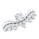 Designer Moissanite Curved Engagement Ring for Women D-VS1 - Rosec Jewels