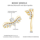 Designer Moissanite Curved Engagement Ring for Women D-VS1 - Rosec Jewels