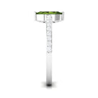 1.25 CT Minimal Marquise Cut Peridot Ring with Diamond Accent AAA - Rosec Jewels