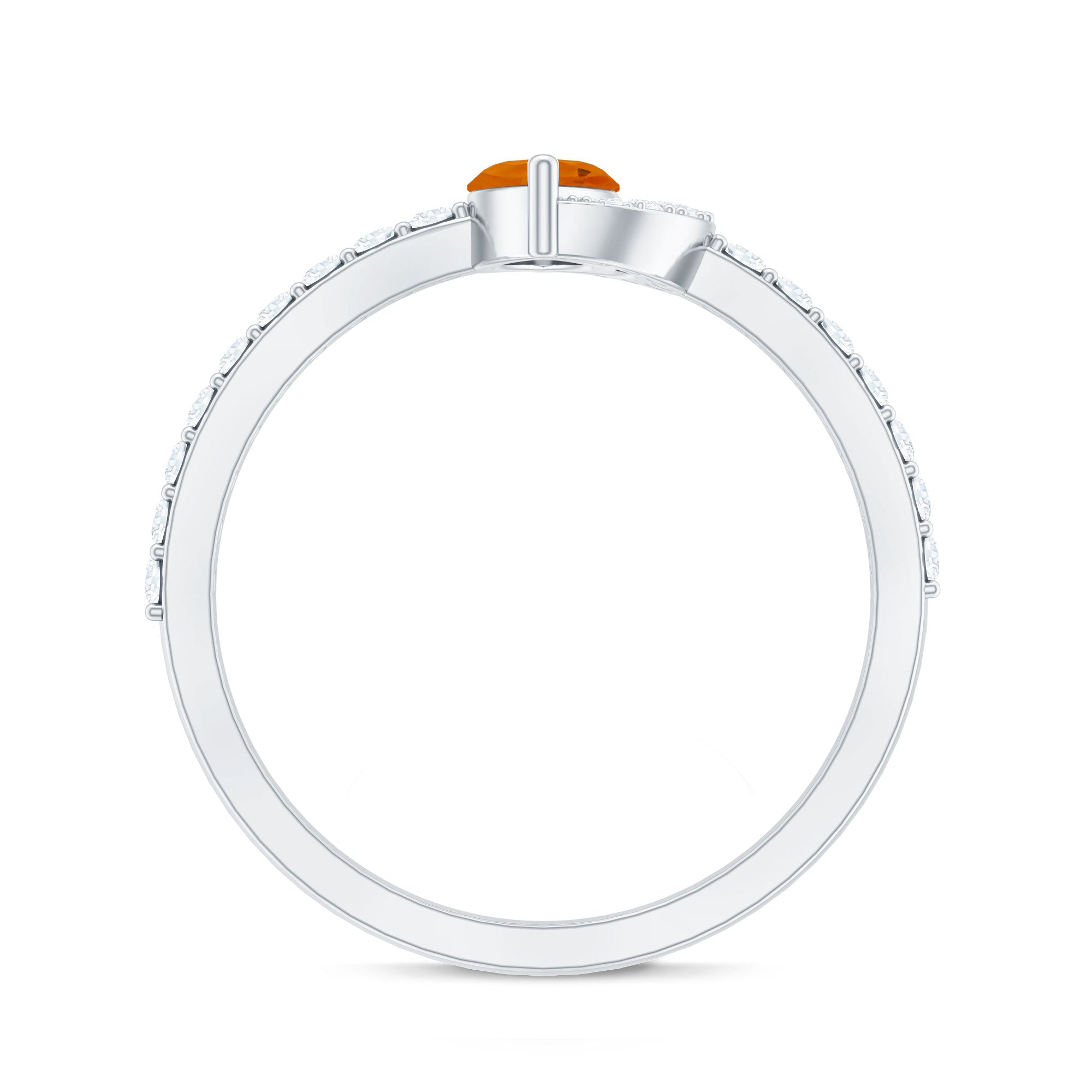 Rosec Jewels-Minimal Marquise Fire Opal and Diamond Engagement Ring