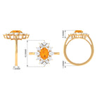 2.25 CT Oval Fire Opal Cocktail Engagement Ring with Moissanite AAA - Rosec Jewels