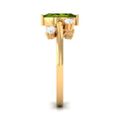 1 CT Marquise Cut Peridot Scatter Ring with Diamond Stones AAA - Rosec Jewels