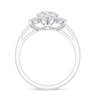Certified Moissanite Flower Halo Engagement Ring for Women D-VS1 - Rosec Jewels