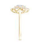 Certified Moissanite Flower Halo Engagement Ring for Women D-VS1 - Rosec Jewels