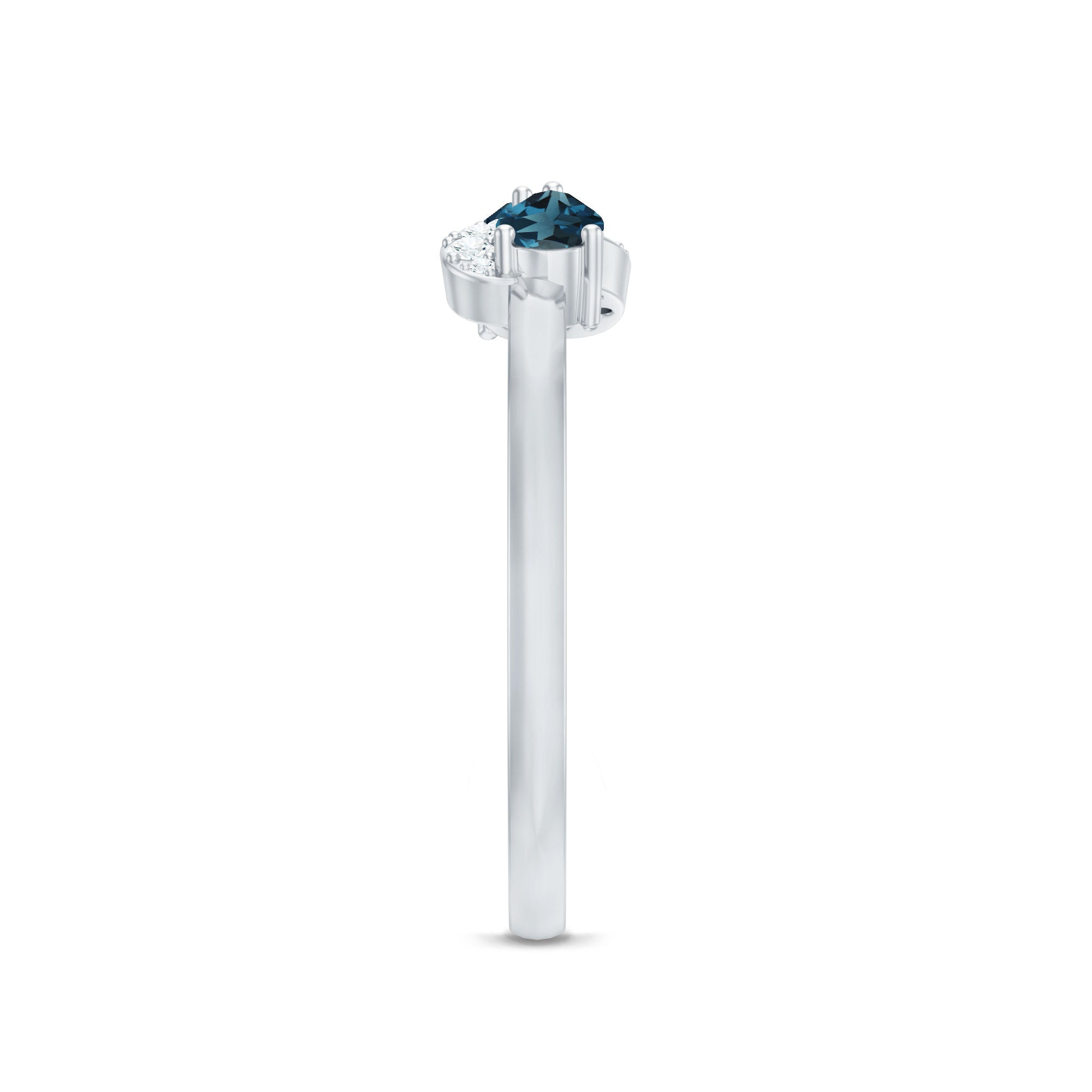 Rosec Jewels-Pear Shape London Blue Topaz Infinity Promise Ring with Diamond