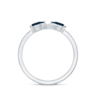Rosec Jewels-Pear Shape London Blue Topaz Infinity Promise Ring with Diamond