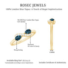 Rosec Jewels-Pear Shape London Blue Topaz Infinity Promise Ring with Diamond