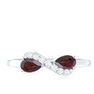 Rosec Jewels-Real Garnet 2 Stone Infinity Promise Ring with Diamond