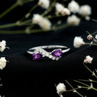 Rosec Jewels-1/2 CT Pear Amethyst Infinity Promise Ring with Diamond