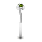 Rosec Jewels-Real Pear Shape Peridot 2 Stone Promise Ring with Diamond