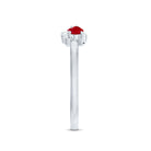 Rosec Jewels-Natural Pear Shape Ruby Toi Et Moi Promise Ring with Diamond