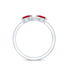 Rosec Jewels-Natural Pear Shape Ruby Toi Et Moi Promise Ring with Diamond