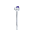 Rosec Jewels-Real Tanzanite 2 Stone Promise Ring with Diamond