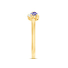 Rosec Jewels-Real Tanzanite 2 Stone Promise Ring with Diamond