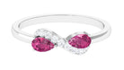 Pink Tourmaline Infinity Promise Ring with Diamond AAA - Rosec Jewels