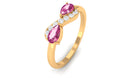 Pink Tourmaline Infinity Promise Ring with Diamond AAA - Rosec Jewels