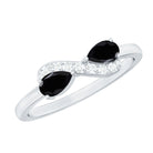 Black Onyx and Diamond Infinity Promise Ring AAA - Rosec Jewels