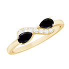 Black Onyx and Diamond Infinity Promise Ring AAA - Rosec Jewels