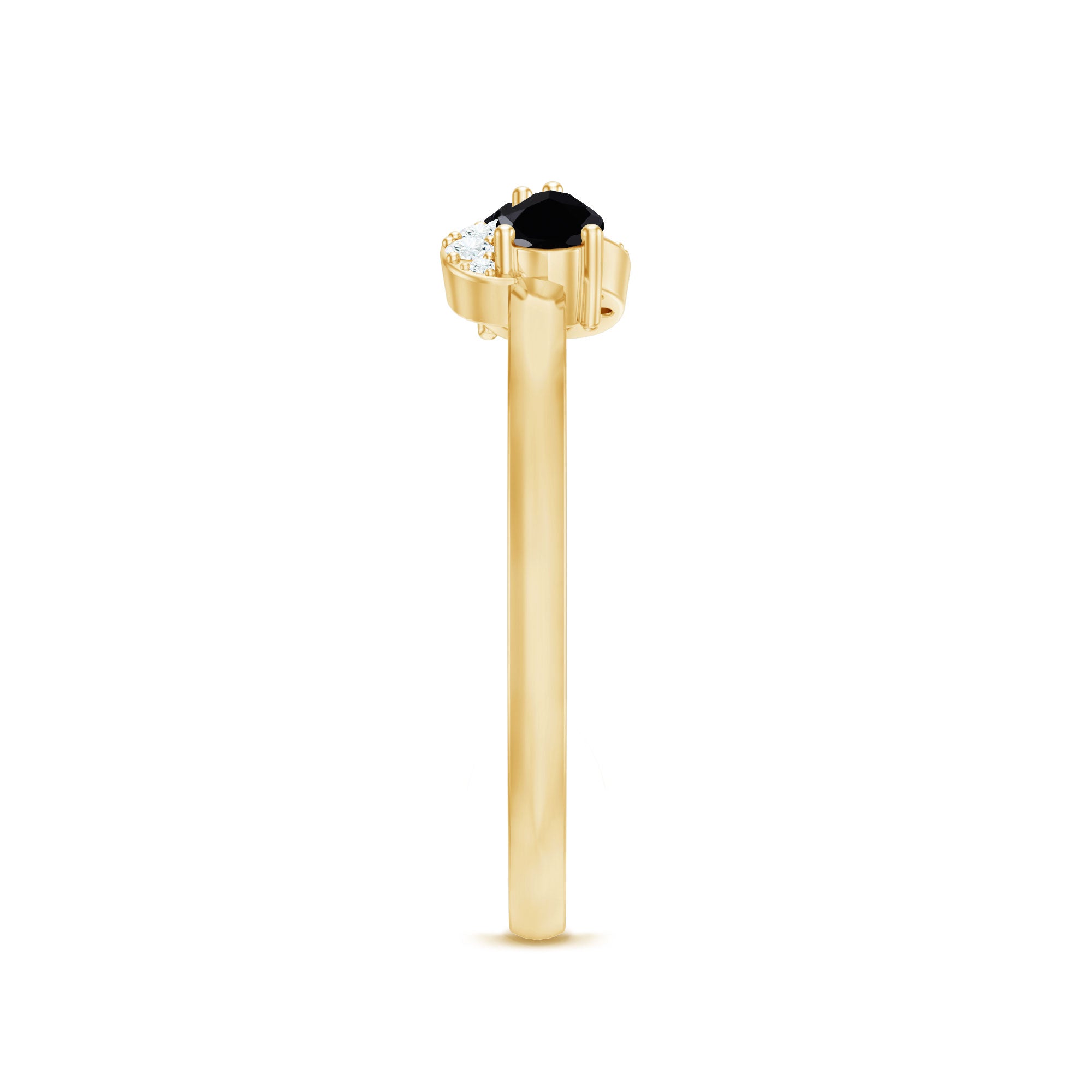 Black Onyx and Diamond Infinity Promise Ring AAA - Rosec Jewels