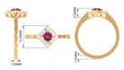 Minimal Pink Tourmaline Textured Ring with Diamond AAA - Rosec Jewels