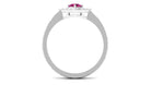 Minimal Pink Tourmaline Textured Ring with Diamond AAA - Rosec Jewels