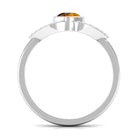 0.75 CT Split Shank Citrine Solitaire Ring with Diamond Accent AAA - Rosec Jewels